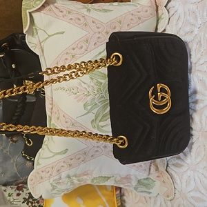 Fashion GG look velvet look Shoulder Purse
